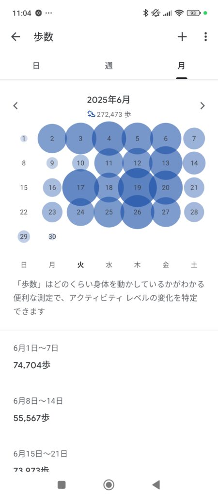 2025年6月の歩数
